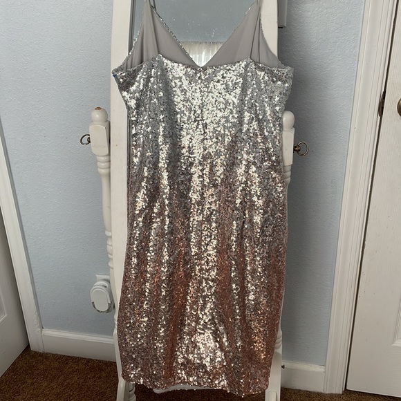 Silver and Pink Sequin dress - Picture 2 of 5